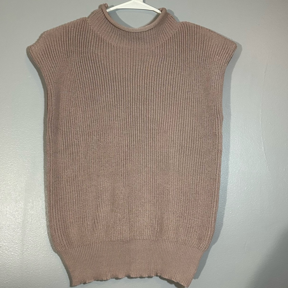Women Shoulder Pad Sweater Top, Chic Top, Business Casual Blouse, Workwear Vest - Picture 7 of 7